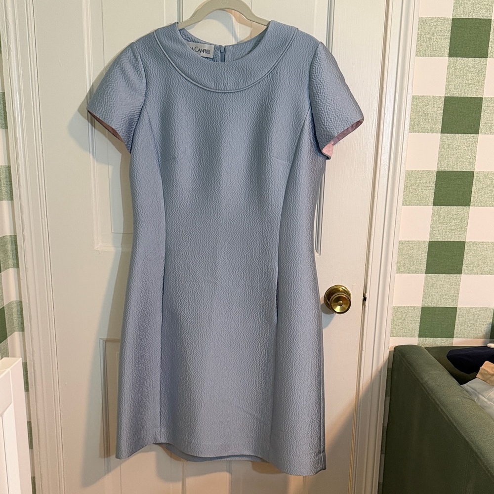 NWT Sara Campbell Textured Blue Structured Cocktail Dress